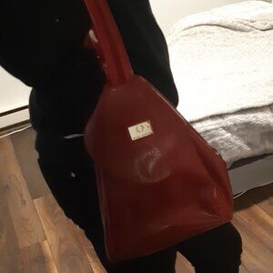 Alfred Sung Urban And Elegant Red Satchel - Mini Backpack -Convertible Bag/purse